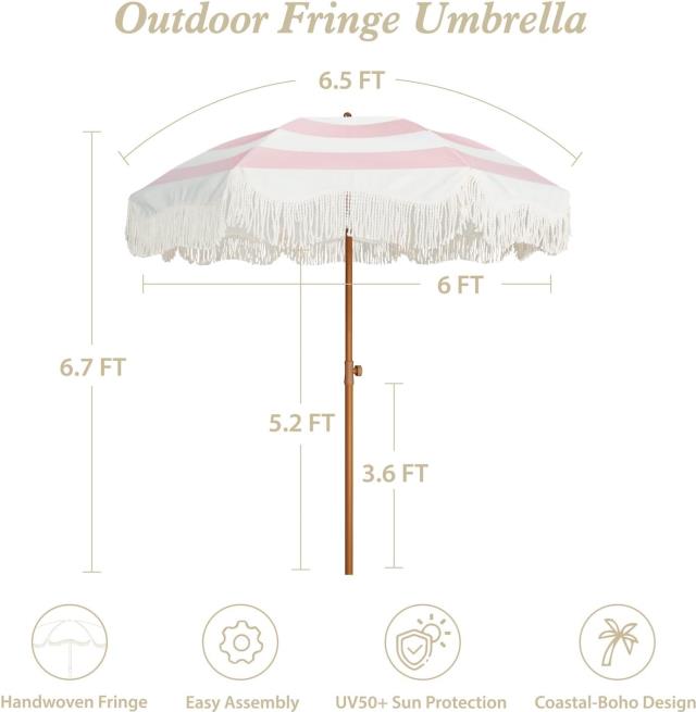Where to find UMBRELLA, PINK, BOHO, FRINGE, 6.5 in Concord