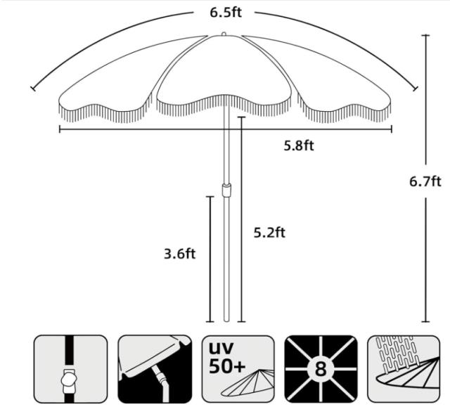 Where to find UMBRELLA, BLUE, BOHO, FRINGE, 6.5 in Concord
