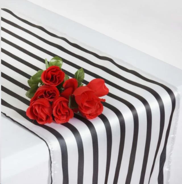 Rental store for LINEN, RUNNER, 12X108 STRIPED B W in Concord CA