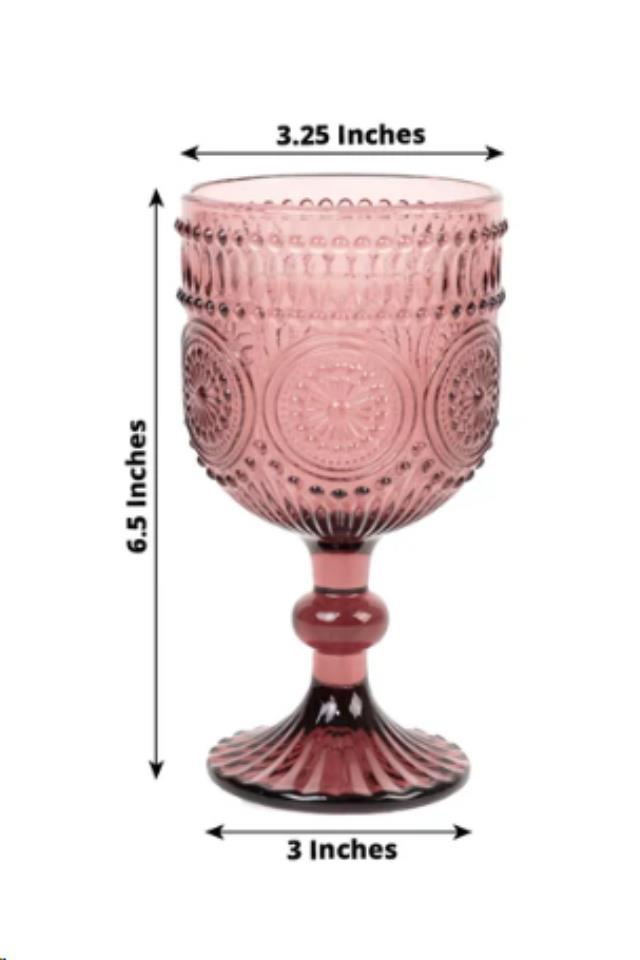 Where to find GLASS, EMB GOBLET, DUSTY ROSE 12OZ-E in Concord