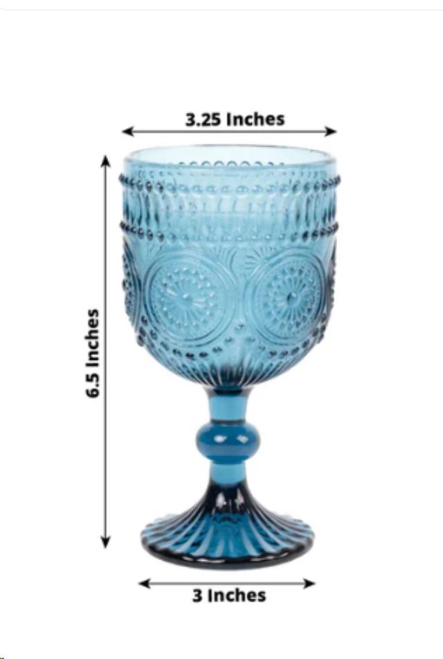 Where to find GLASS, EMB GOBLET, BLUE 12OZ-E in Concord