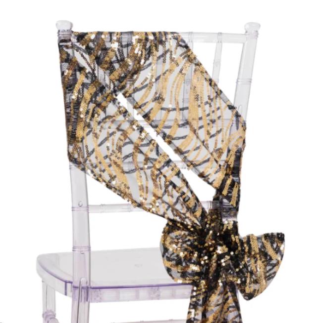 Rental store for CHAIR SASH, Gold Sequin in Concord CA